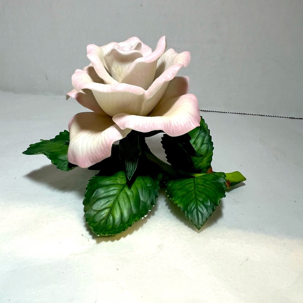 Lenox Garden Fine Porcelain Figurine Tea Rose Pink Hand Painted Flower 2000 3.5”